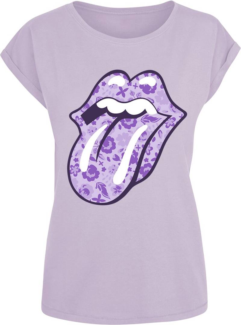 The Rolling Stones T-Shirt - Floral Tongue - S bis XL - für Damen - Größe M - lila  - Lizenziertes Merchandise! von The Rolling Stones