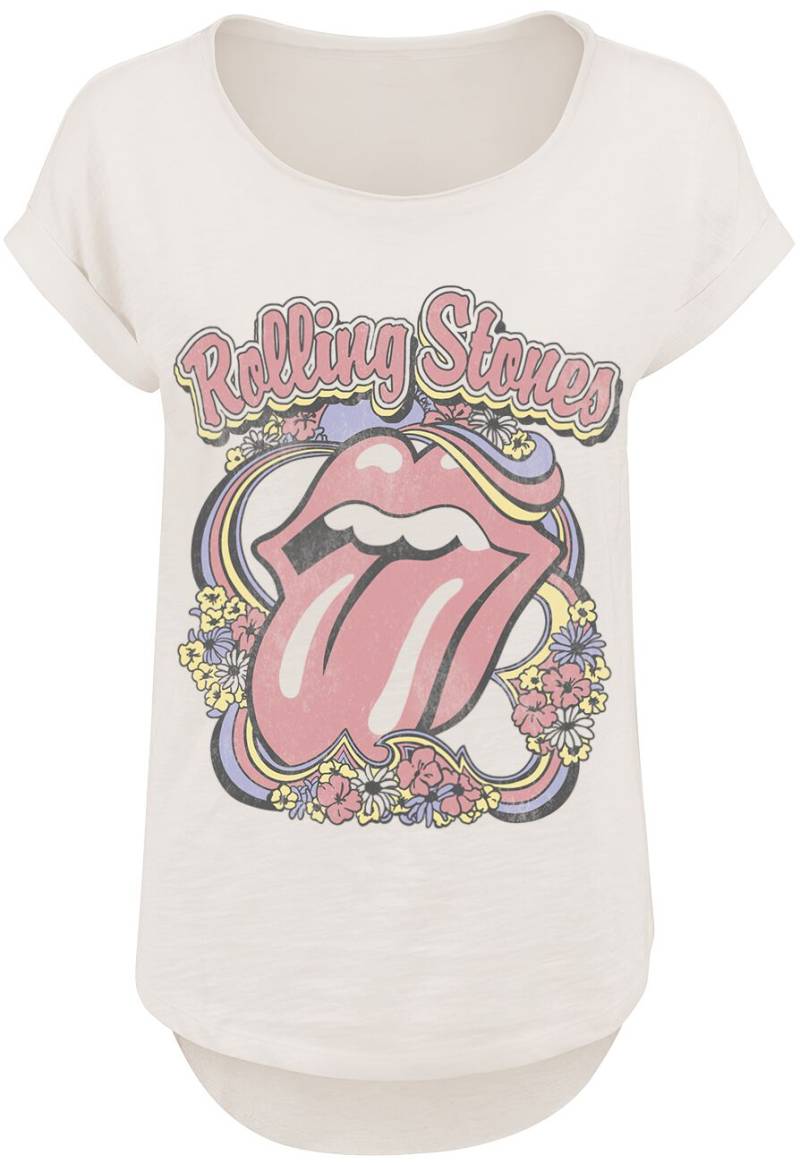 The Rolling Stones T-Shirt - Floral Wreath - S bis XXL - für Damen - Größe M - altweiß  - Lizenziertes Merchandise! von The Rolling Stones