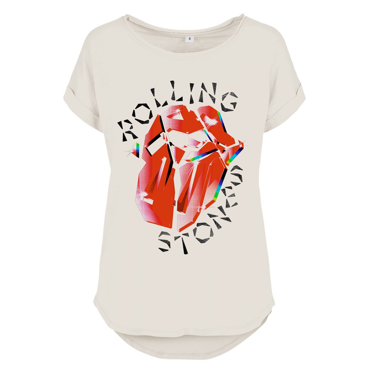 The Rolling Stones T-Shirt - Hackney Diamonds Prism Tongue - S bis 4XL - für Damen - Größe 3XL - weiß  - Lizenziertes Merchandise! von The Rolling Stones