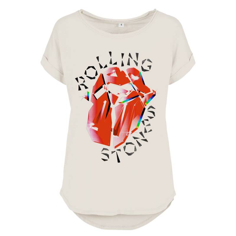 The Rolling Stones T-Shirt - Hackney Diamonds Prism Tongue - S bis 5XL - für Damen - Größe L - weiß  - Lizenziertes Merchandise! von The Rolling Stones