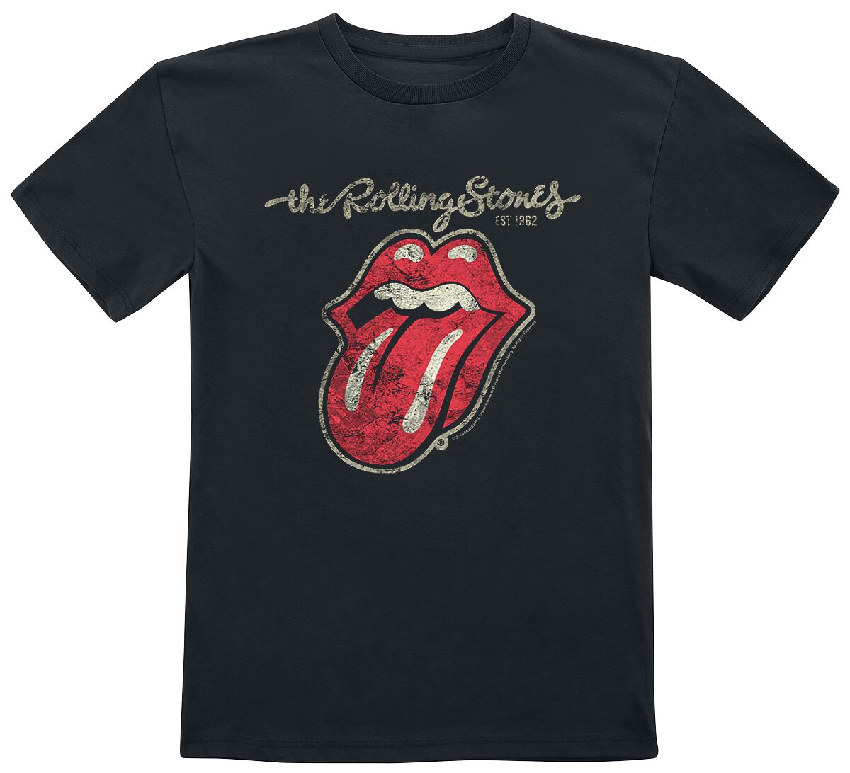 The Rolling Stones T-Shirt - Metal-Kids - Classic Tongue - 92 bis 164 - für Mädchen & Jungen - Größe 164 - schwarz  - Lizenziertes Merchandise! von The Rolling Stones