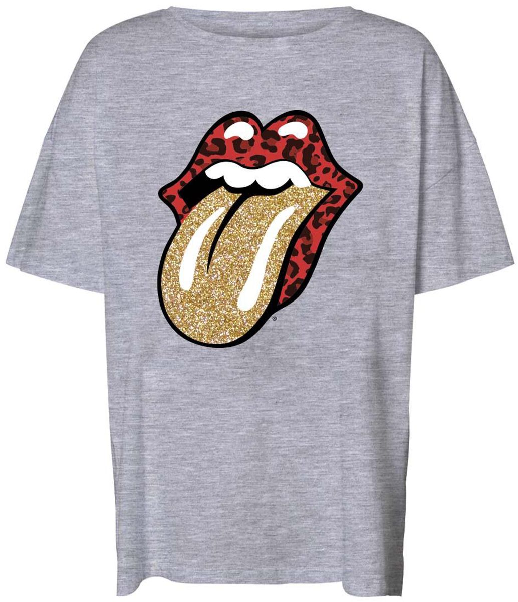 The Rolling Stones T-Shirt - NMIda Glitter Rolling Stones - XS bis XL - für Damen - Größe M - grau  - Lizenziertes Merchandise! von The Rolling Stones