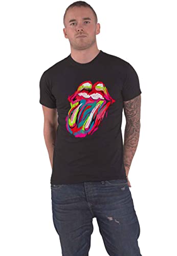 The Rolling Stones T Shirt Sixty Brushstroke Tongue Nue offiziell Herren Schwarz, XXL von The Rolling Stones