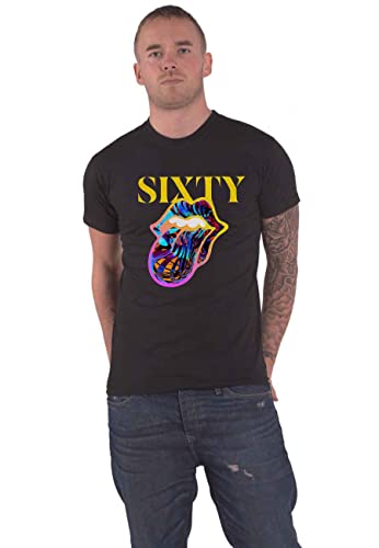 Rolling Stones The T-Shirt Sixty Cyberdelic Zunge Offizielles Herren Schwarz, Schwarz, S von Rolling Stones