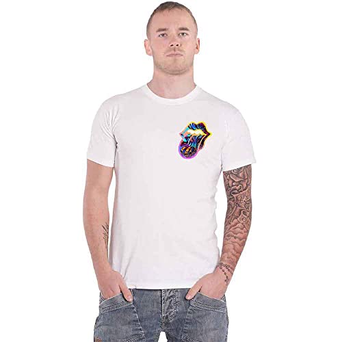 The Rolling Stones T-Shirt Sixty Gradient Text Logo offiziell Herren Weiß, weiß, L, RSTS181MW03 von The Rolling Stones