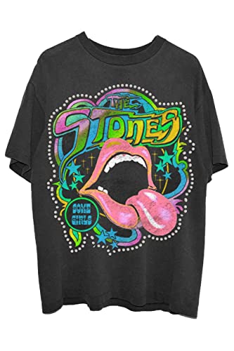 The Rolling Stones T Shirt Some Girls Neon Diamante Tongue offiziell Unisex L von The Rolling Stones