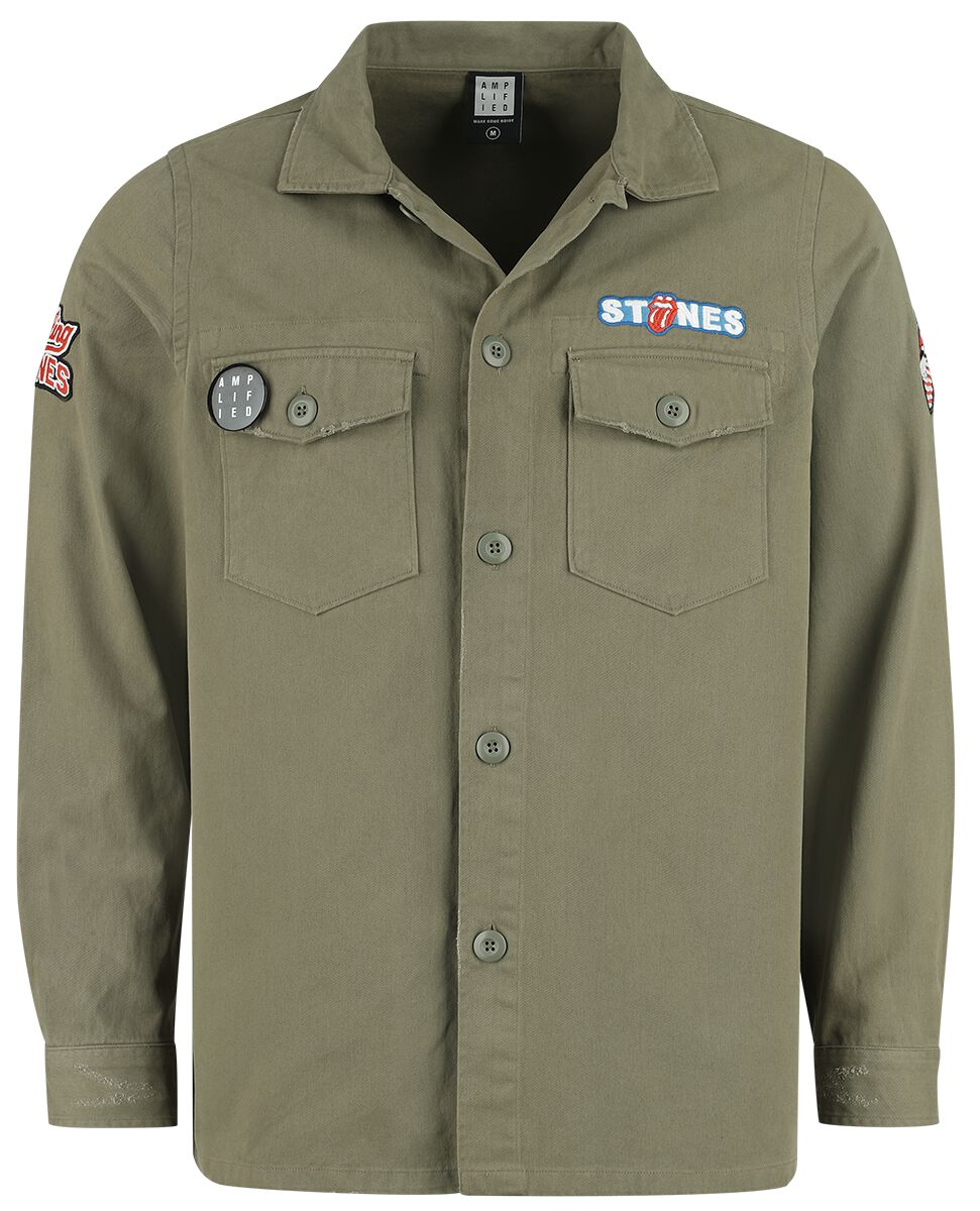 The Rolling Stones The Rolling Stones Military Shirt - Shacket Langarmhemd khaki in L von The Rolling Stones