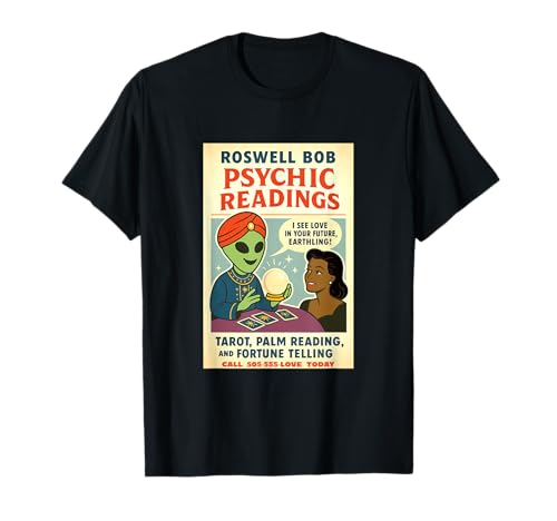 Brünette Woman Psychic Roswell Aliens 1950er Retro T-Shirt Brünette Woman Psychic Roswell Aliens 1950er Retro T-Shirt von The Roswell Aliens Store