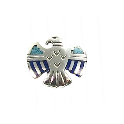 Indianerschmuck Kettenanhänger aus Sterling Silber - Thunderbird, klein - Türkis/Lapislazuli von The Route 66 Shop