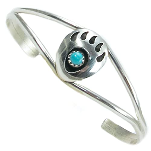 The Route 66 Shop Damen Armspange Sterling Silber Türkis Bärentatze Navajo Indianerschmuck Handarbeit von The Route 66 Shop
