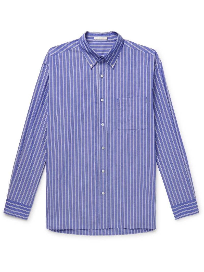 The Row - Bresson Button-Down Collar Striped Cotton-Poplin Shirt - Men - Blue - L von The Row