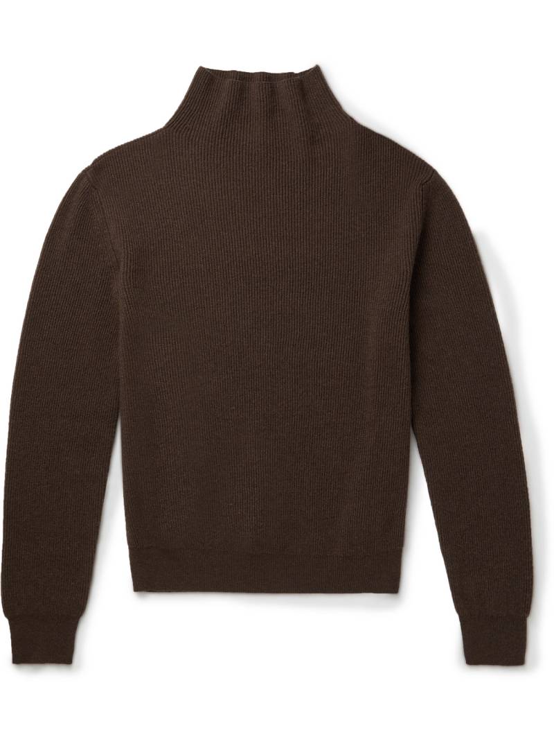 The Row - Daniel Ribbed Cashmere Mock-Neck Sweater - Men - Brown - XXL von The Row