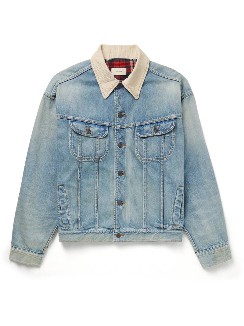 The Row - Joret Corduroy-Trimmed Denim Jacket - Men - Blue - XXL von The Row