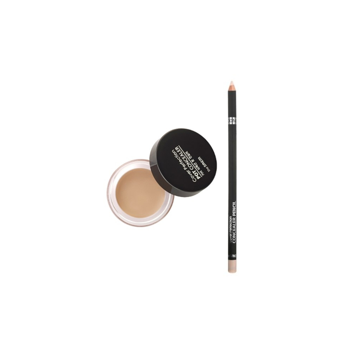 The Saem - Cover Perfection Pot Concealer - #1 Clear Beige (1ea) + Concealer Pencil - 1.4g - 1.0 Clear Beige (1ea) Set von The Saem