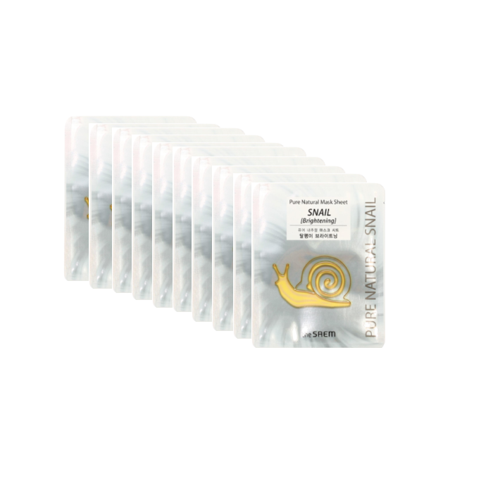 The Saem - Pure Natural Mask Sheet - Snail Brightening (10ea) Set von The Saem
