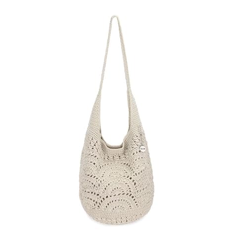 The Sak 120 Hobo Bag - Große Damen Geldbörse & Schultertasche - Handtasche mit Reißverschluss hinten und Magnetverschluss, Natürlicher Fächer, Medium von The Sak