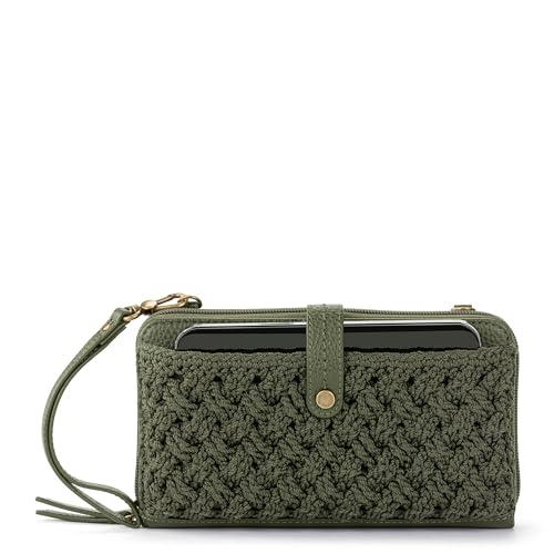The Sak Iris Smartphone Crossbody Geldbörse - Damen Handytasche & Geldbörse für den Alltag - Umwandelbares Armband mit Reißverschluss, Moss Cozy, Einheitsgröße, Smartphone von The Sak