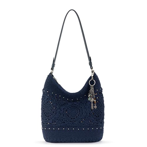 The Sak Sequoia Hobo-Tasche in handgehäkelter, weicher und lässiger Silhouette, zeitloses und erhöhtes Design, Denim-Medaillon, Einheitsgröße von The Sak