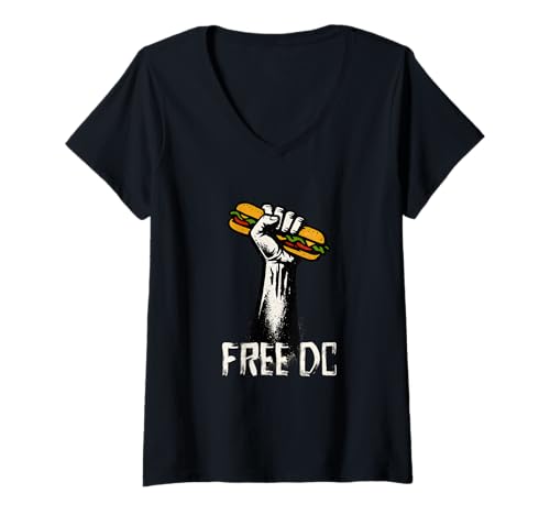 Damen Free DC Sandwich Washington Men Women T-Shirt mit V-Ausschnitt von The Sandwich Guy Free DC