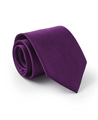 Herren Formelle Luxus Business Hochzeit Einfarbig Seide Krawatte, Feiner Twill, Violett, Einheitsgröße von The Savile Row Company London