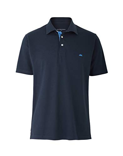 The Savile Row Company London Klassische Passform Baumwoll-Piqué-Kurzarm-Poloshirt für Herren (Marineblau, 3XL) von The Savile Row Company London