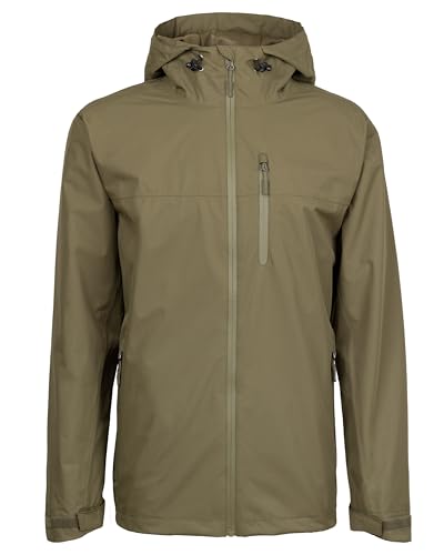 The ScotchMan L Wasserdichte Ultraleichte Outdoor Regenjacke Windbreaker Übergangsjacke Damen Herren verschweißte Nähte an allen Reißverschlüssen Packbar Oliv Grün von The ScotchMan