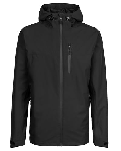 The ScotchMan L Wasserdichte Ultraleichte Outdoor Regenjacke Windbreaker Übergangsjacke Damen Herren verschweißte Nähte an allen Reißverschlüssen Packbar Schwarz von The ScotchMan