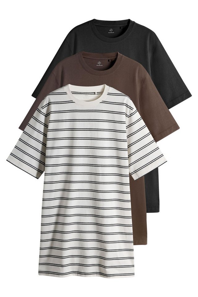 The Set Blusenkleid 3er-Pack The Set T-Shirt-Kleider, schwerer Stoff (3-tlg) von The Set