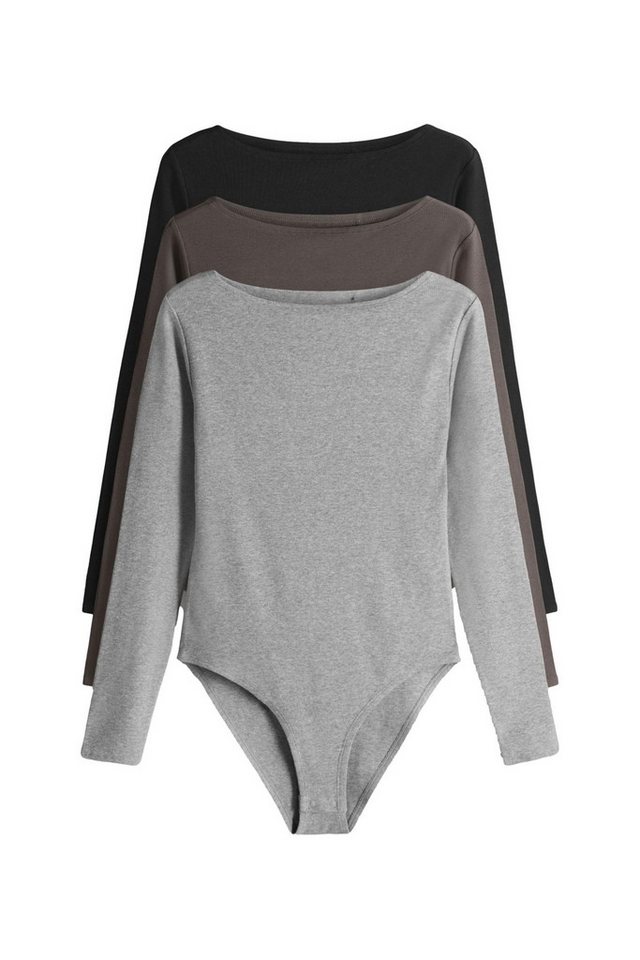 The Set Body The Set Bodysuits mit U-Boot-Ausschnitt, 3er-Pack (3-tlg) von The Set