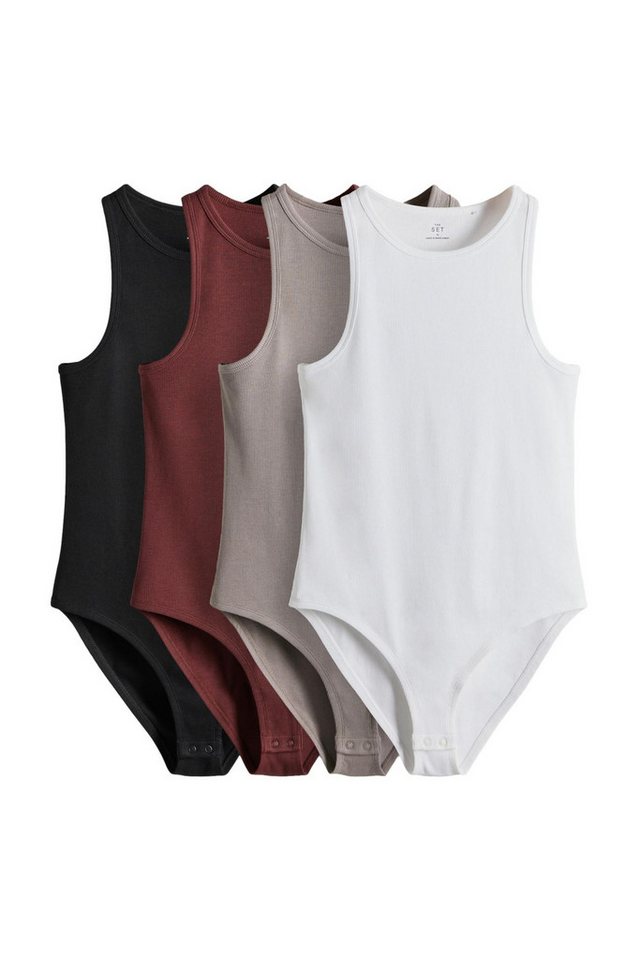 The Set Body The Set gerippte Racer-Bodysuits im 4er-Pack (4-tlg) von The Set