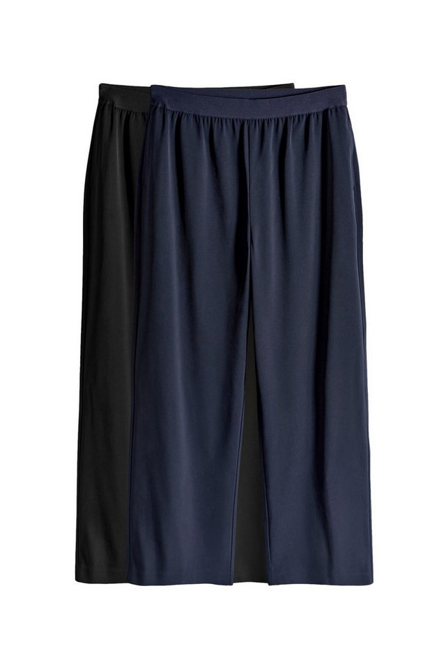 The Set Dehnbund-Hose 2 x The Set Hosen mit Elastikbund und weitem Bein (2-tlg) von The Set