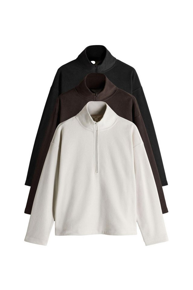 The Set Fleecepullover The Set Microfleece-Oberteile mit RV, 3er-Pack (3-tlg) von The Set