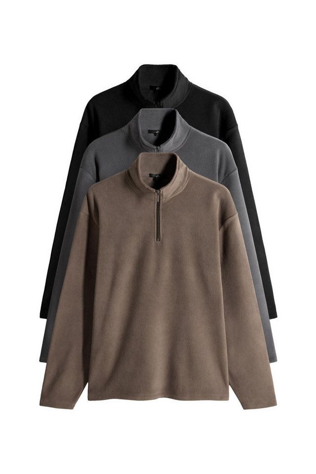 The Set Fleecepullover The Set Microfleece-Troyer, 3er-Pack (3-tlg) von The Set