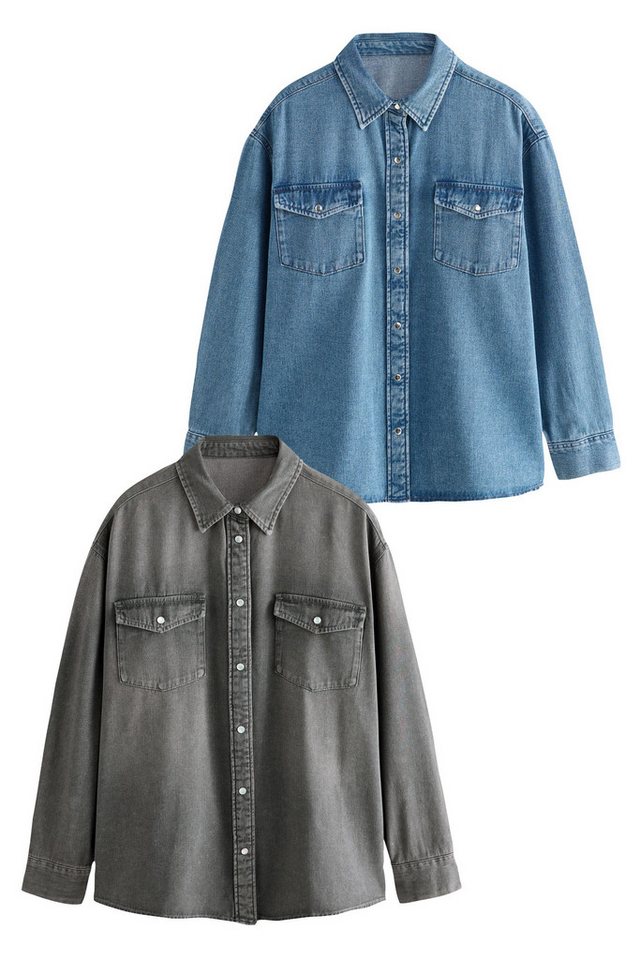 The Set Jeanshemd The Set 2er-Pack Denimhemden (2-tlg) von The Set
