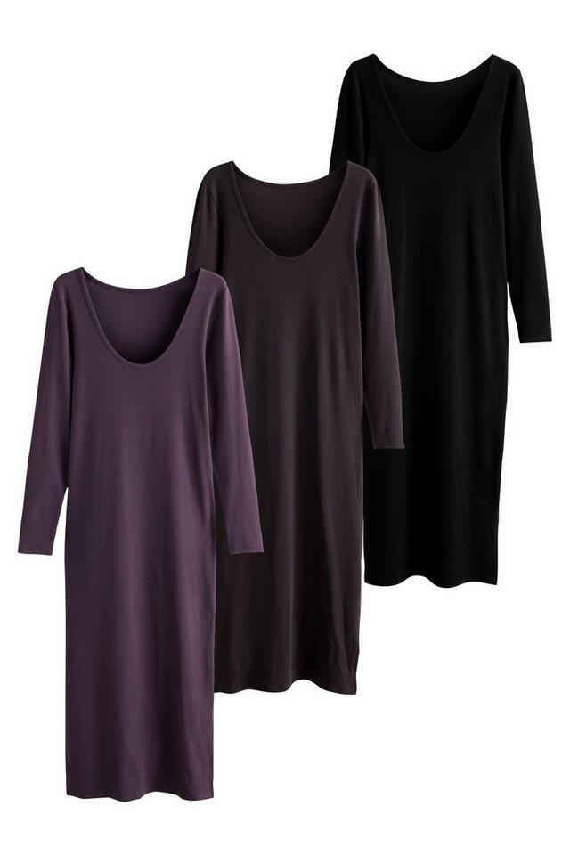 The Set Jerseykleid 3 x The Set Bodyconkleid mit U-Rückenausschnitt (3-tlg) von The Set