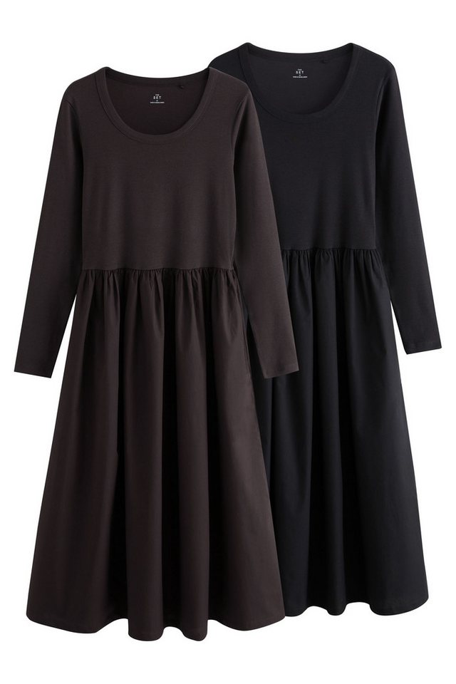 The Set Jerseykleid The Set Langarm-Kleider aus Jersey, 2er-Pack (2-tlg) von The Set