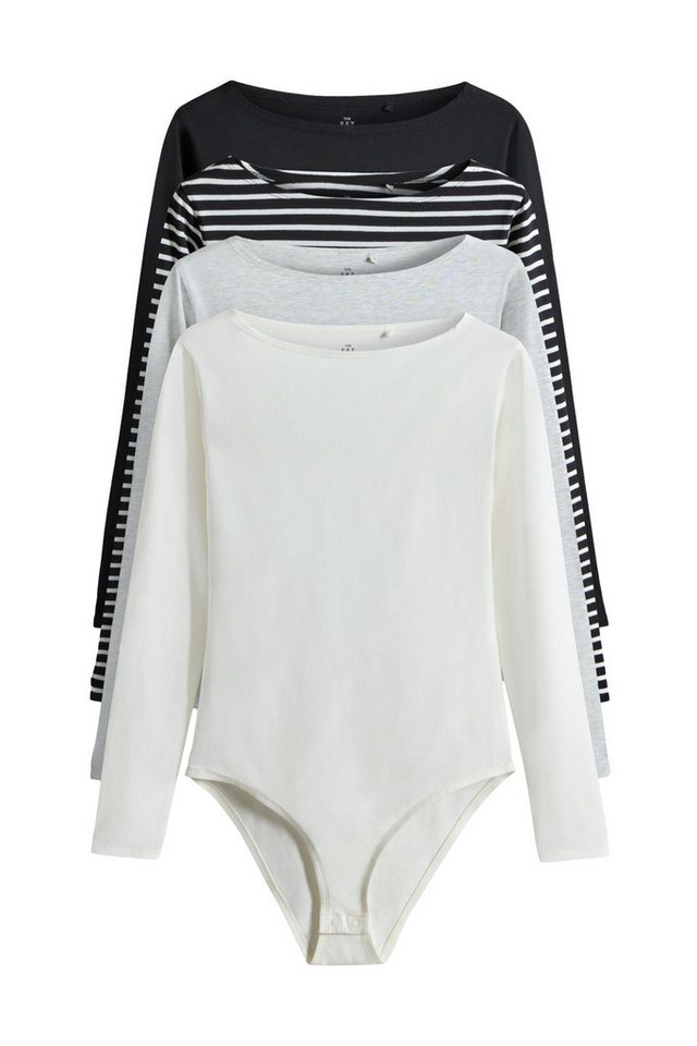 The Set Langarmbody 4 x The Set Langarmbodysuits, U-Boot-Ausschnitt (4-tlg) von The Set