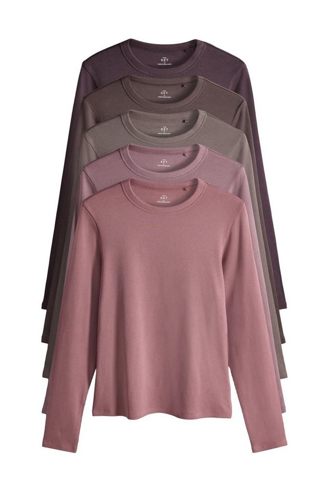 The Set Langarmshirt 5er-Pack The Set gerippte Langarmshirts (5-tlg) von The Set