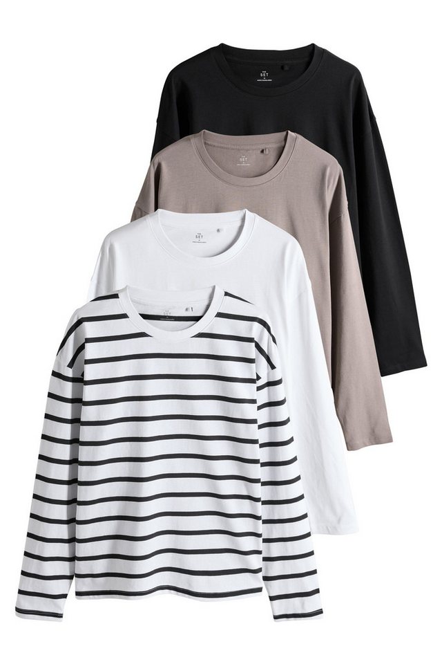 The Set Langarmshirt The Set 4er-Pack Relaxed Fit Langarmshirts (4-tlg) von The Set