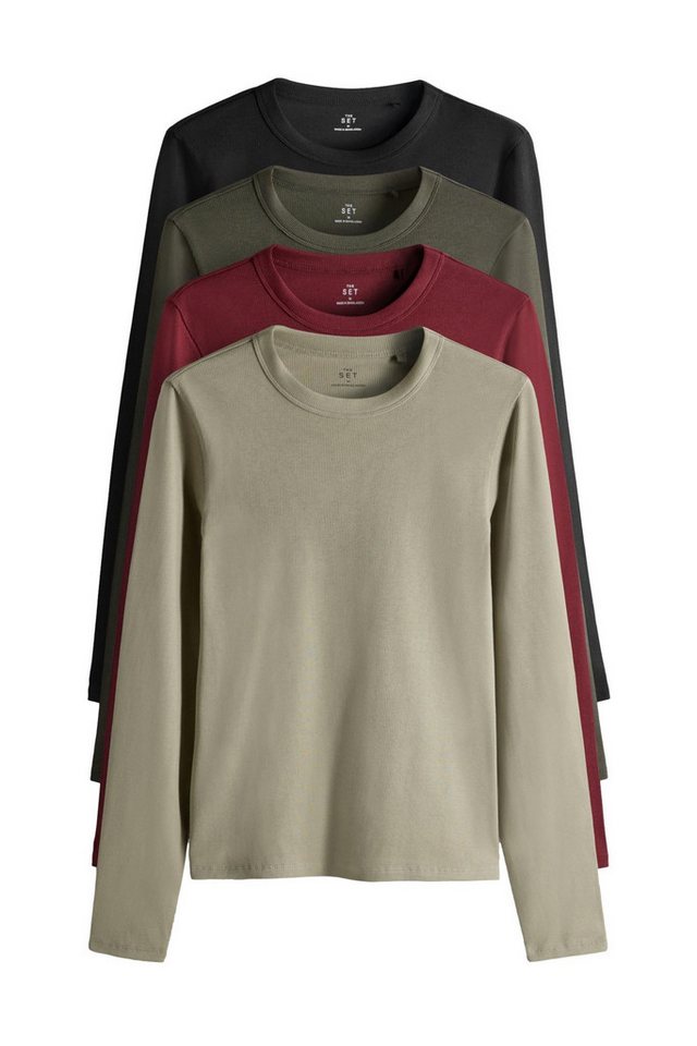 The Set Langarmshirt The Set Gerippte Langarmshirts, 4er-Pack (4-tlg) von The Set