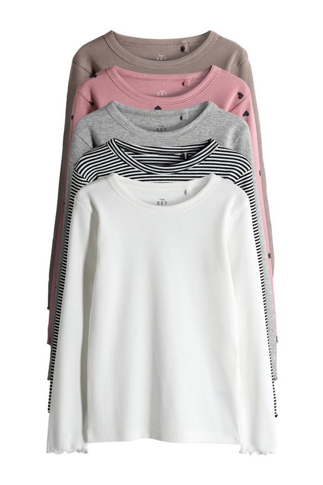 The Set Langarmshirt The Set Gerippte Langarmshirts, 5er-Pack (5-tlg) von The Set