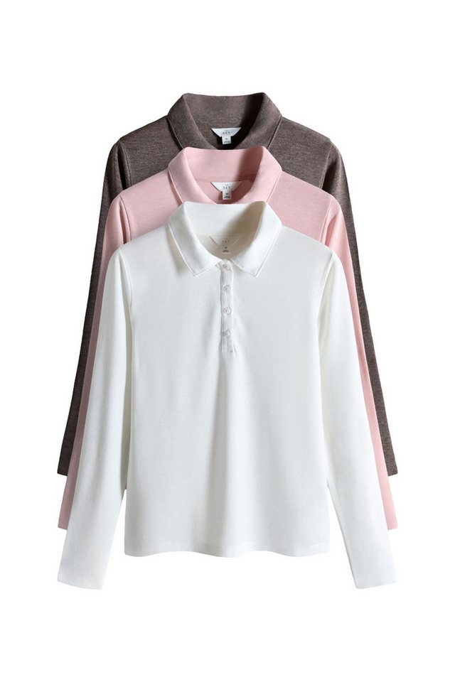 The Set Langarmshirt The Set Langärmelige Poloshirts, 3er-Pack (3-tlg) von The Set