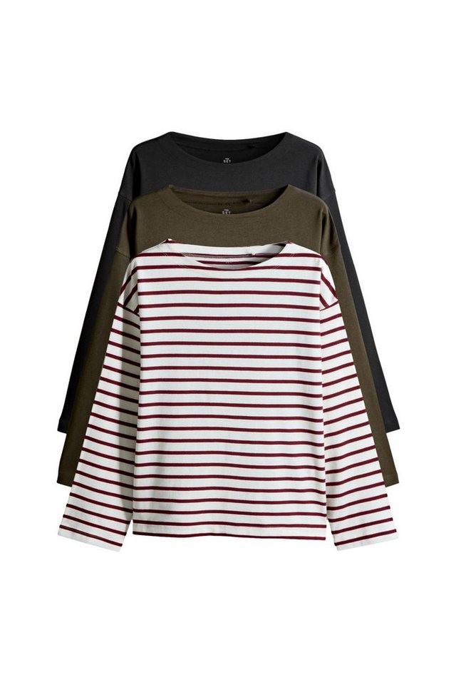 The Set Langarmshirt The Set Langarmshirts, U-Boot-Ausschnitt, 3er-Pack (3-tlg) von The Set