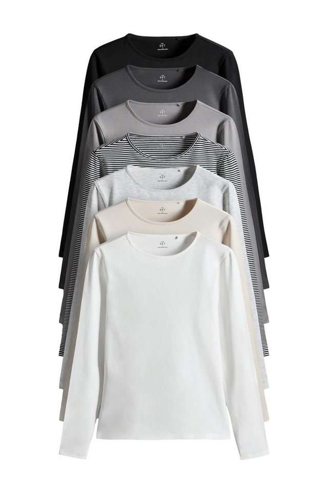 The Set Langarmshirt The Set Langarmshirts mit Rundhals, 7er-Pack (7-tlg) von The Set