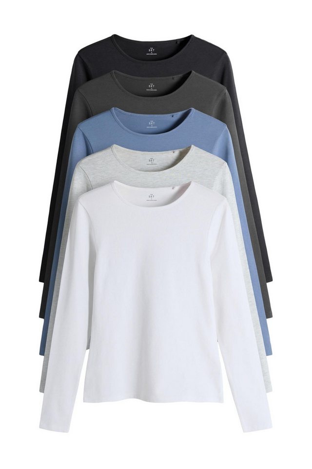 The Set Langarmshirt The Set Langarmshirts mit Rundhalsausschnitt, (5-tlg) von The Set