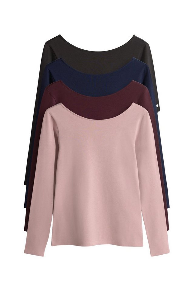 The Set Langarmshirt The Set Langarmshirts mit U-Rücken, 4er-Pack (4-tlg) von The Set