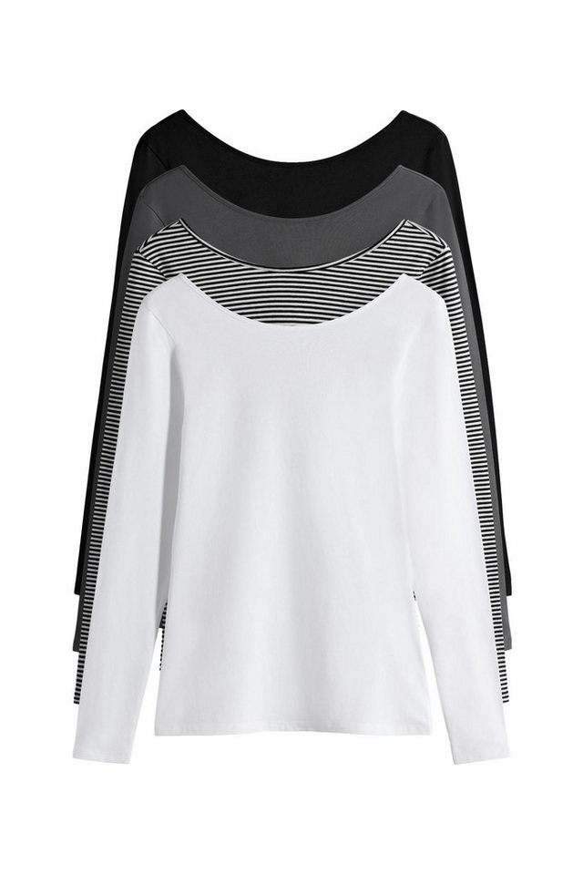 The Set Langarmshirt The Set Langarmshirts mit U-Rücken, 4er-Pack (4-tlg) von The Set