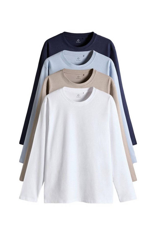 The Set Langarmshirt The Set Regular Fit Langarmshirts, 4er-Pack (4-tlg) von The Set