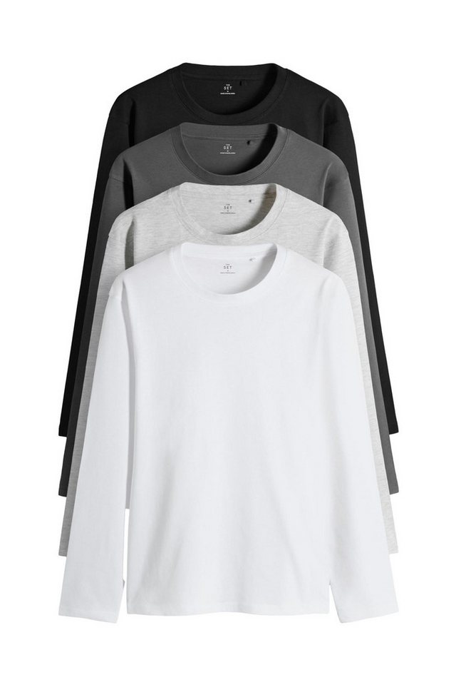 The Set Langarmshirt The Set Regular Fit Langarmshirts, 4er-Pack (4-tlg) von The Set