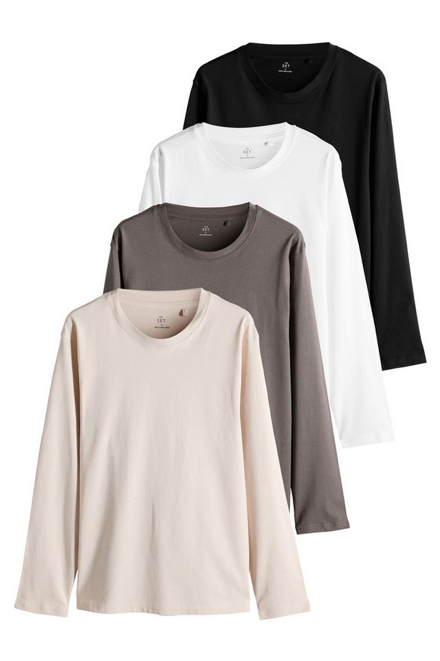 The Set Langarmshirt The Set Regular Fit Langarmshirts, 4er-Pack (4-tlg) von The Set